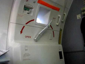 Air plane door from inside