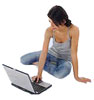 Woman using a laptop computer