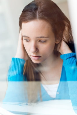 Woman looking concerned