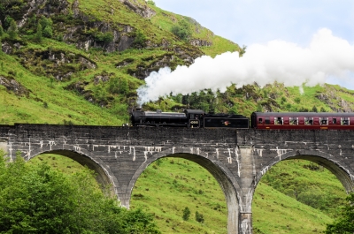 Steam Train On Glenfinnan Viaduct